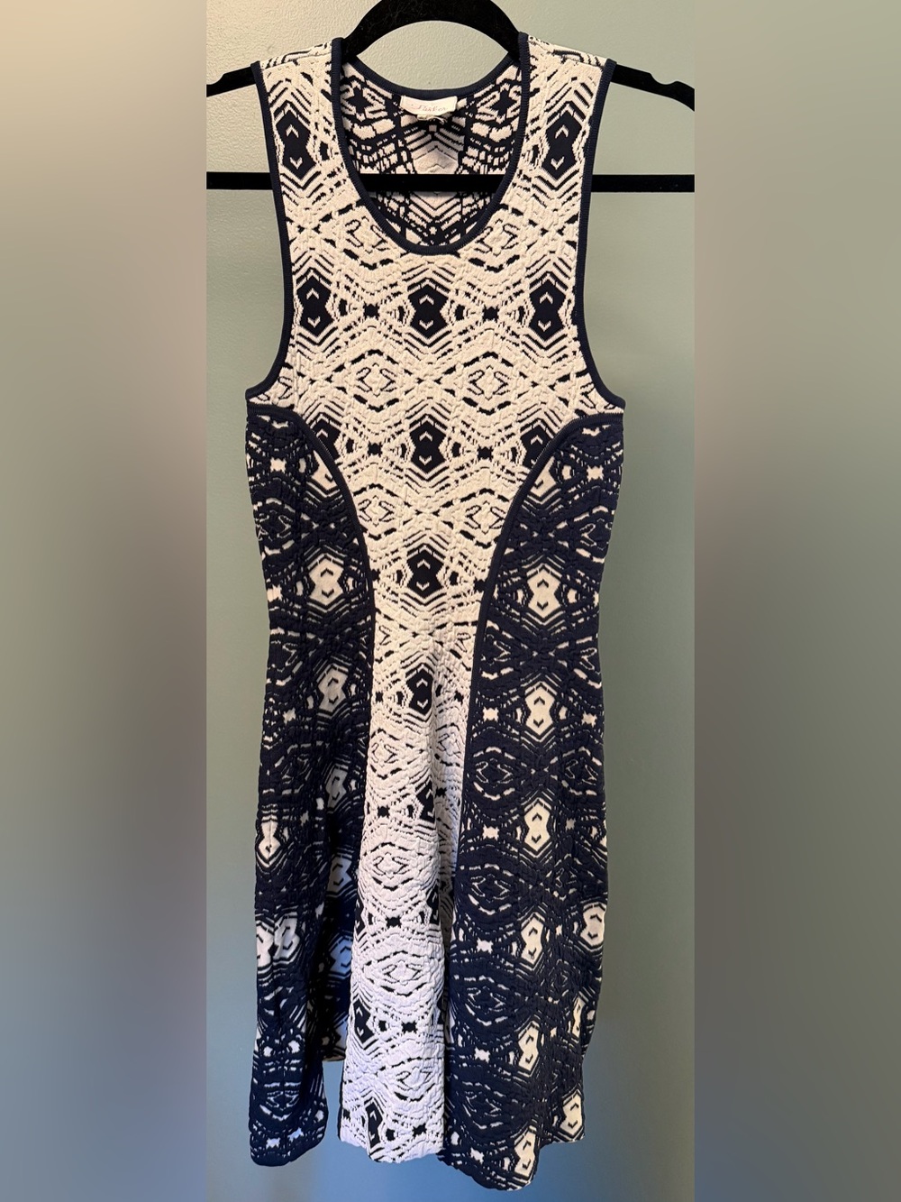 Parker Navy and Cream Patterned dress